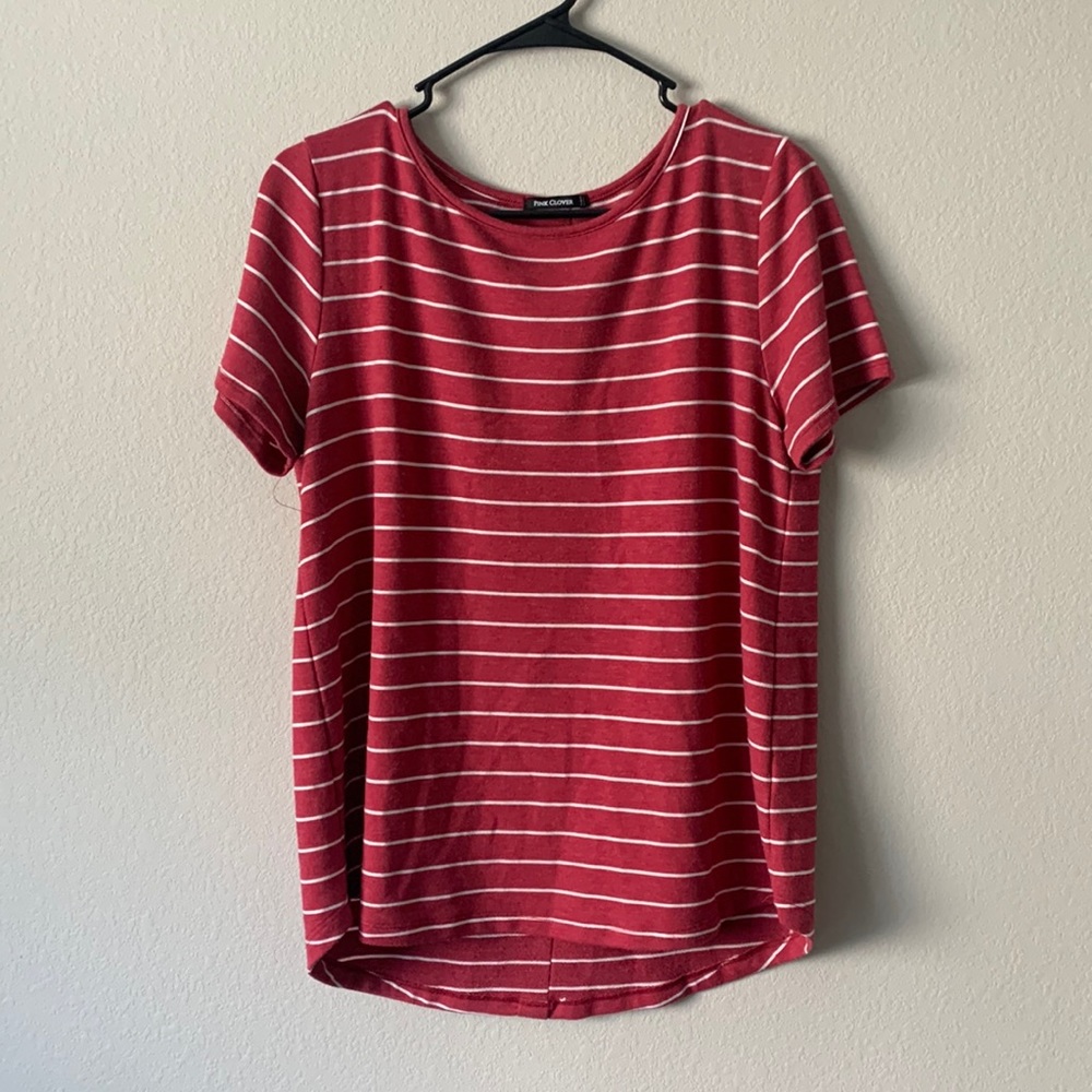 Pink Clover Striped Tee -  Never worn!